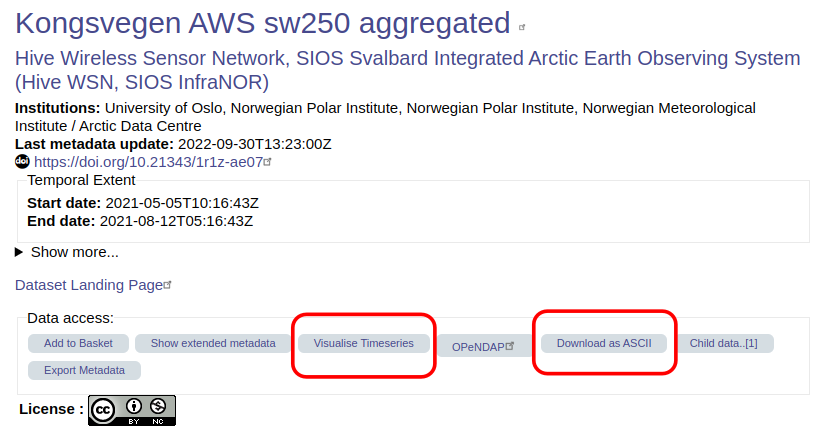SIOS data access portal